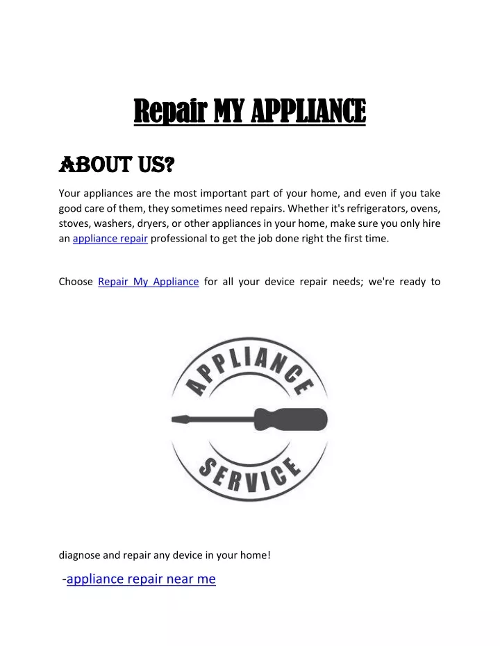 repair my appliance repair my appliance