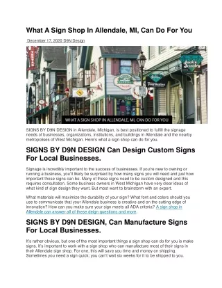 what a sign shop in allendale mi can do for you