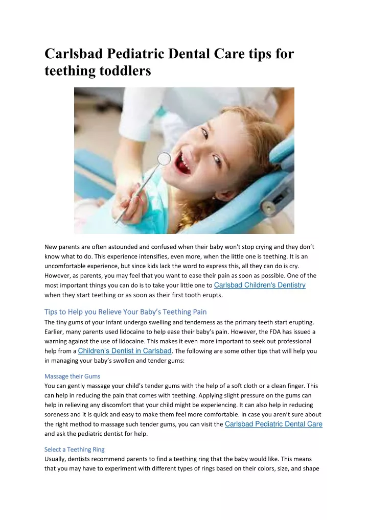 carlsbad pediatric dental care tips for teething