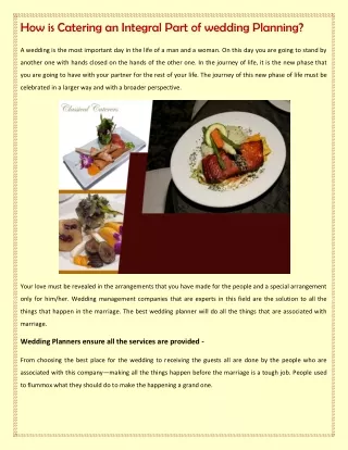 how is catering an integral part of wedding