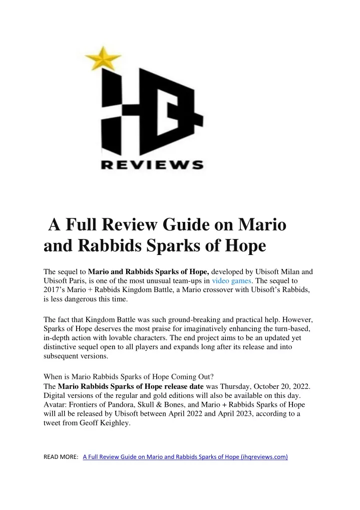 a full review guide on mario and rabbids sparks