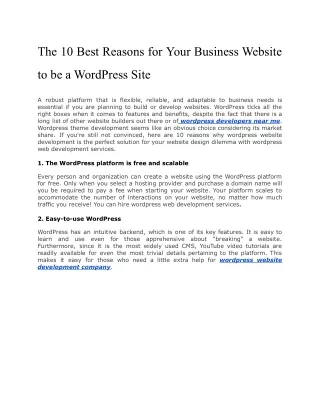 the 10 best reasons for your business website
