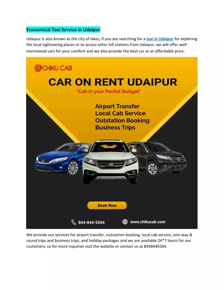 economical taxi service in udaipur