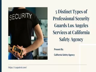 5 Distinct Types of Professional Security Guards Los Angeles Services at California Safety Agency
