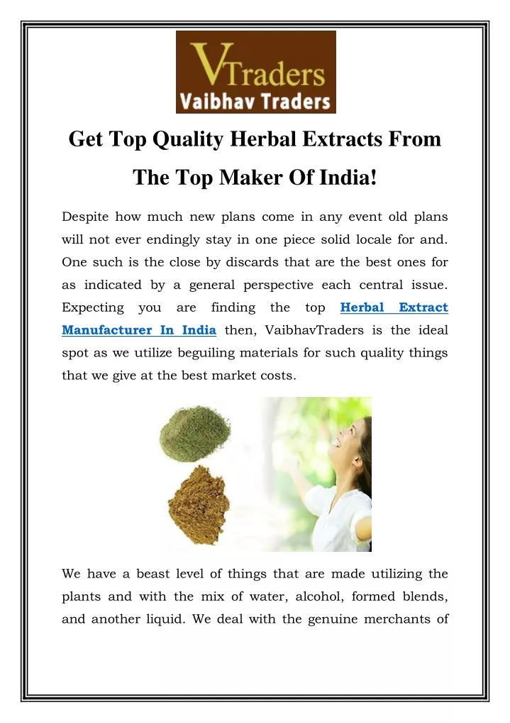 get top quality herbal extracts from