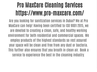 pro maxcare cleaning services https