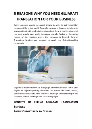 5 Justifications for Why Your Company Needs Gujarati Translation