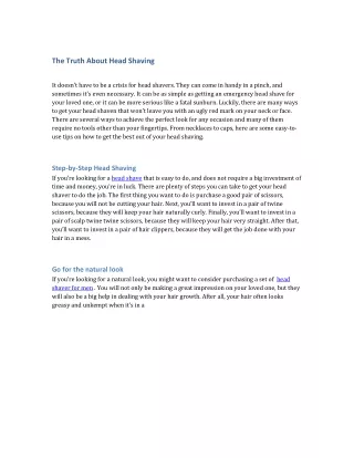 the truth about head shaving