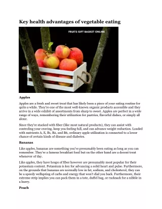 key health advantages of vegetable eating