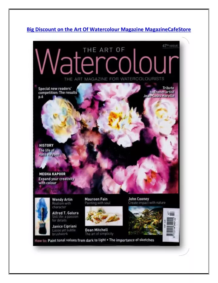 big discount on the art of watercolour magazine