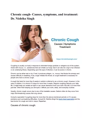 Best Cough Treatment in Jaipur by dr. nishtha singh