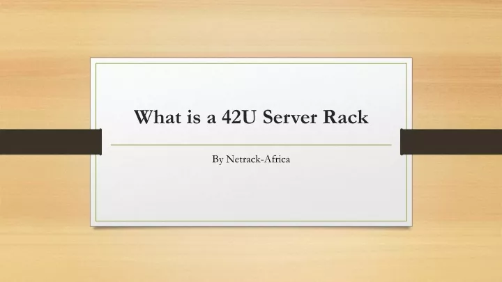 what is a 42u server rack