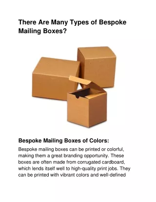 there are many types of bespoke mailing boxes
