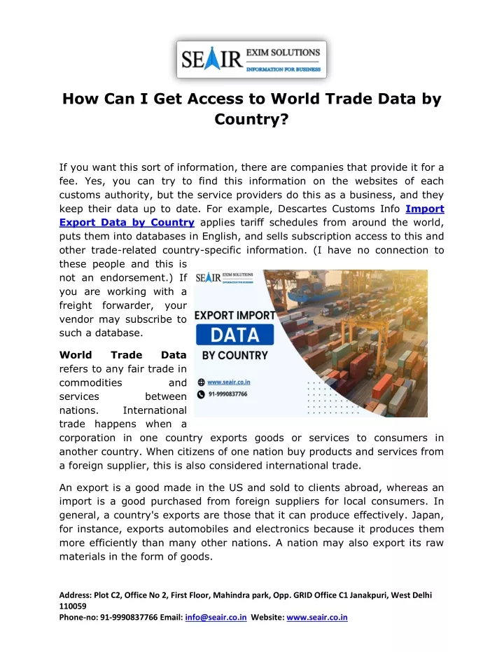how can i get access to world trade data