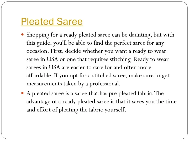 pleated saree