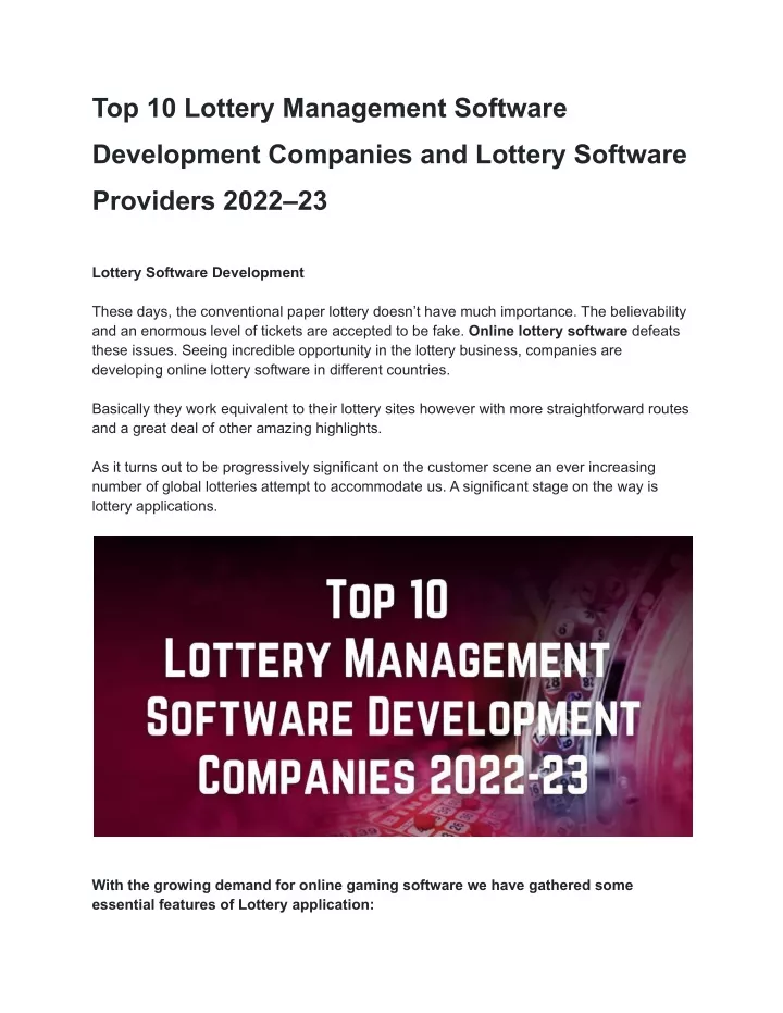 top 10 lottery management software