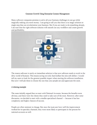 generate growth using enterprise content