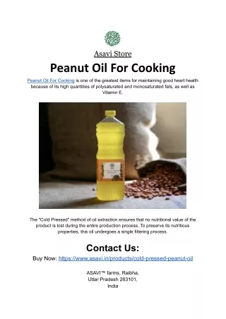 Peanut Oil For Cooking