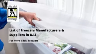 List of Freezers Manufacturers & Suppliers in UAE (1)
