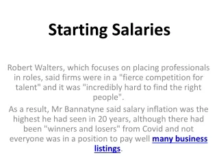 starting salaries