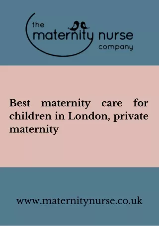 Best Maternity Care for Children in London, Private Maternity