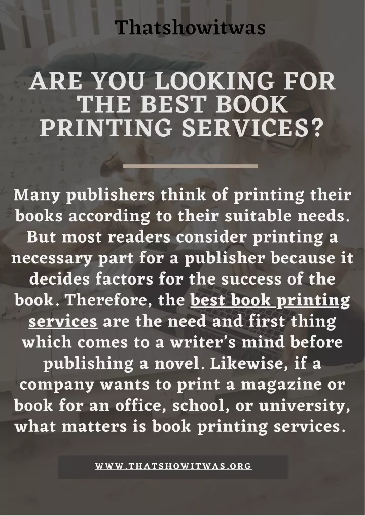 are you looking for the best book printing