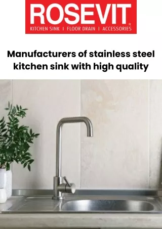 Manufacturers of stainless steel kitchen sink with high quality