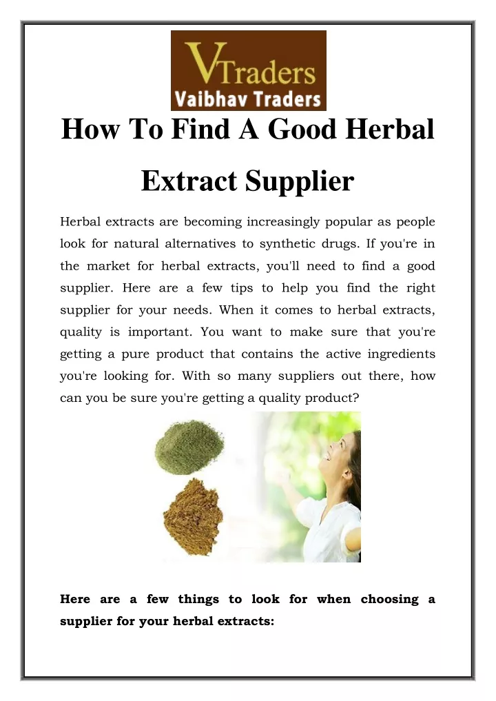 how to find a good herbal