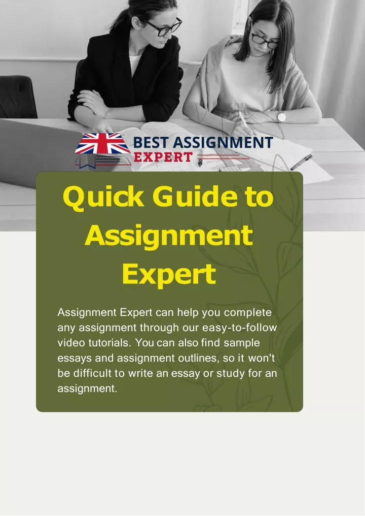 q u i c k g u i d e t o assignment expert