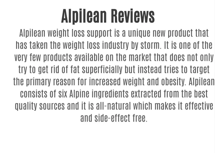 alpilean reviews alpilean weight loss support