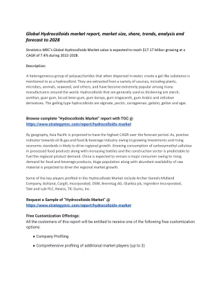 global hydrocolloids market report market size