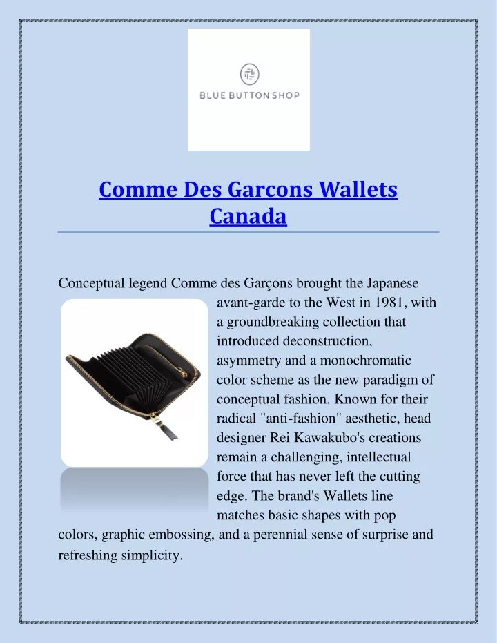 comme des garcons wallets canada