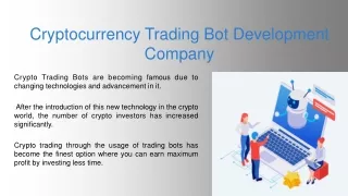 Crypto Trading Bot Development - Coin Developer India