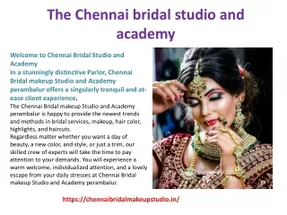 The Chennai bridal studio and acadeWomens Beauty Parlour In Perambalur | Lmy ppt
