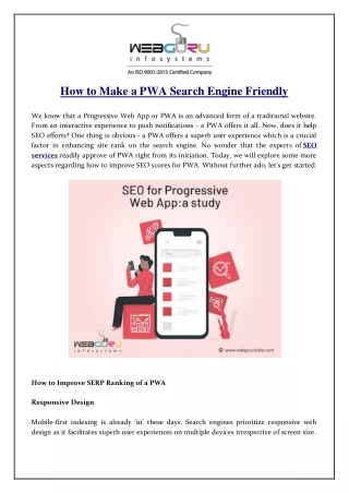 how to make a pwa search engine friendly