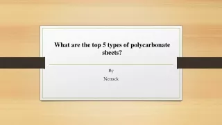 what are the top 5 types of polycarbonate sheets
