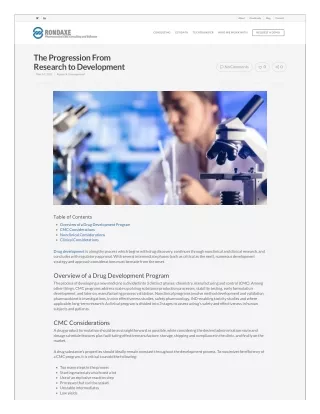 The Progression From Research to Development