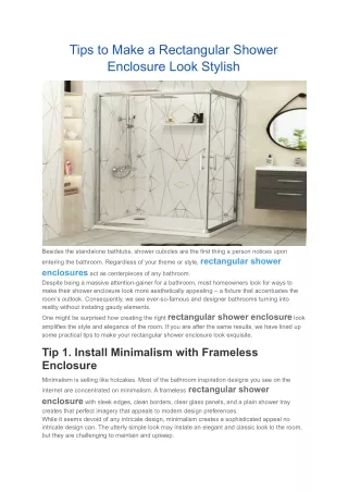 tips to make a rectangular shower enclosure look
