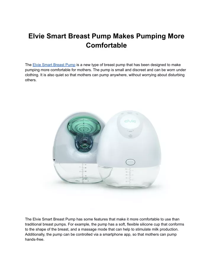 elvie smart breast pump makes pumping more