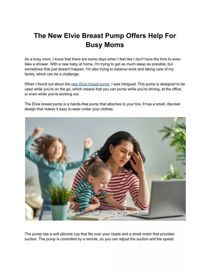 the new elvie breast pump offers help for busy