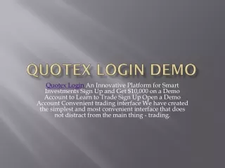 Quotex login demo