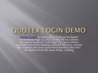 quotex login demo