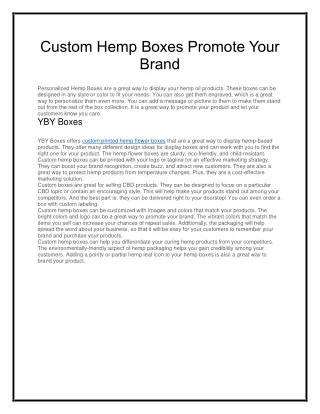 custom hemp boxes promote your brand