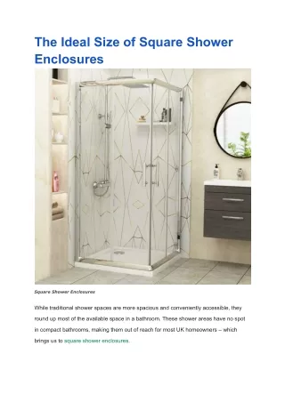 the ideal size of square shower enclosures