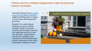 5 Most common mistakes Singaporeans make during house interior renovation