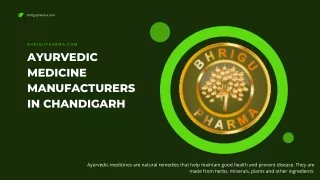 Ayurvedic medicine manufacturers in chandigarh