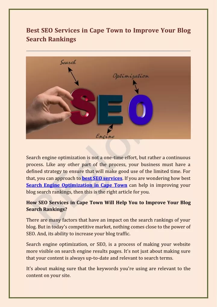 best seo services in cape town to improve your