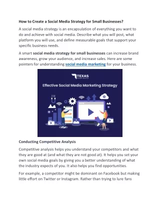 How to Create a Social Media Strategy for Small Businesses