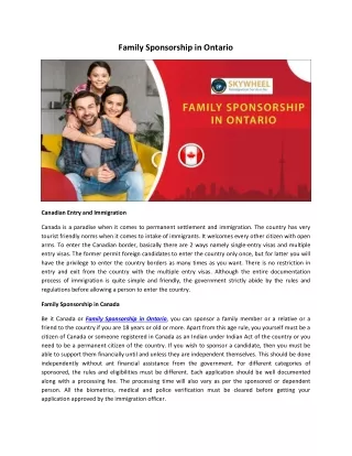 Family Sponsorship in Ontario