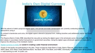 india s own digital currency
